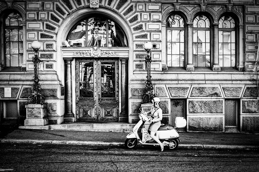 The Beauty Of A Woman On Her Scooter