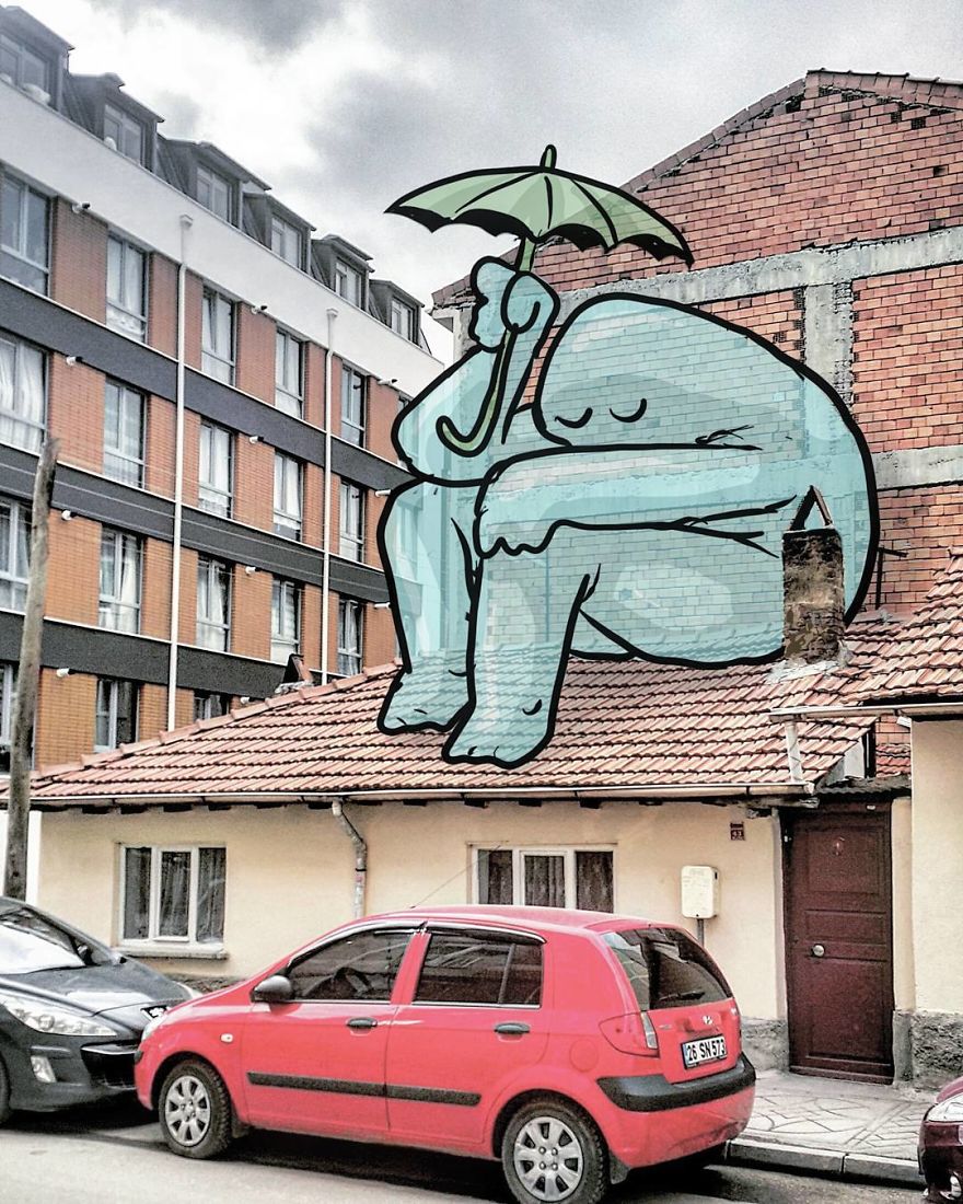 Lilliputs Series: I Draw Giants On Architectural Photos