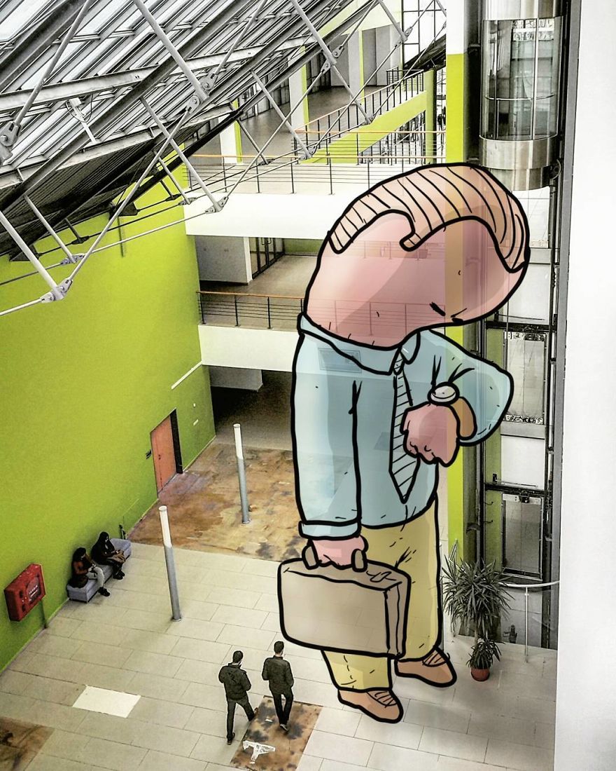 Lilliputs Series: I Draw Giants On Architectural Photos