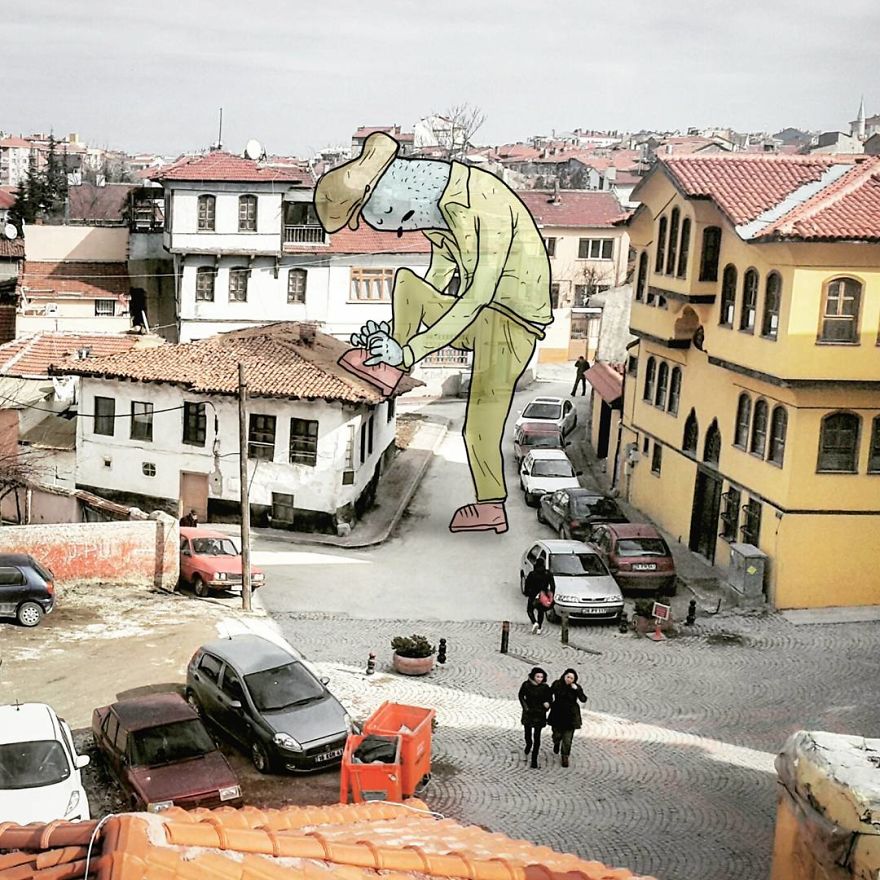 Lilliputs Series: I Draw Giants On Architectural Photos