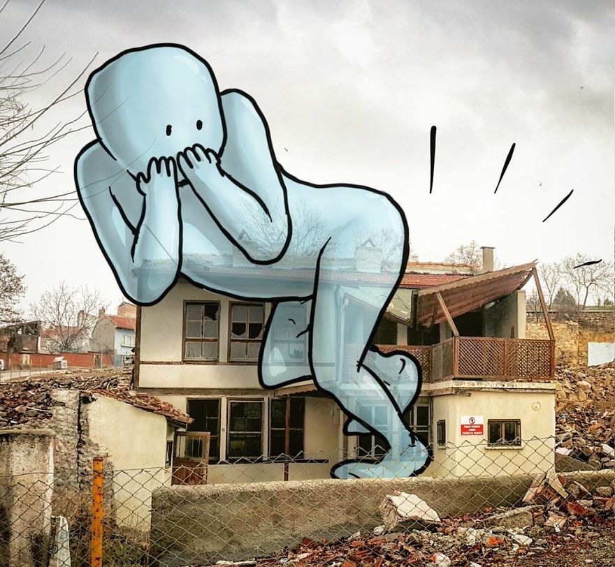 Lilliputs Series: I Draw Giants On Architectural Photos