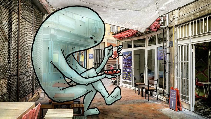 Lilliputs Series: I Draw Giants On Architectural Photos