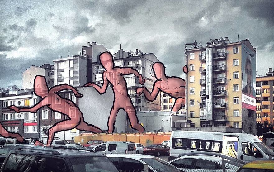 Lilliputs Series: I Draw Giants On Architectural Photos