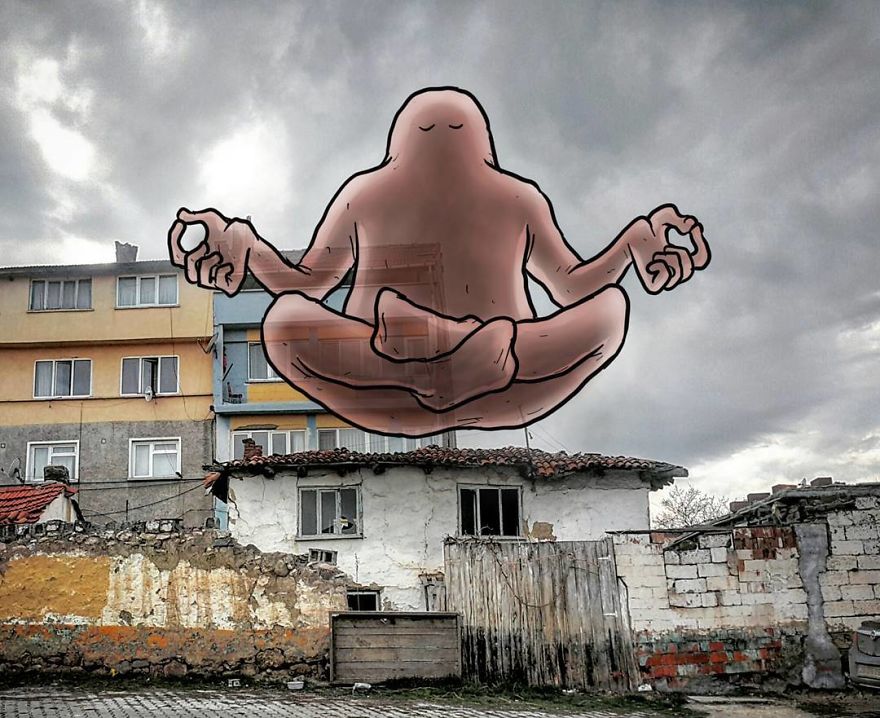 Lilliputs Series: I Draw Giants On Architectural Photos