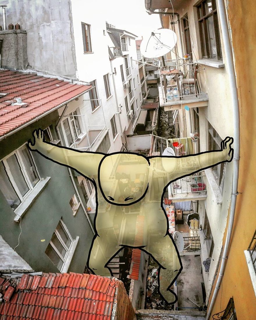 Lilliputs Series: I Draw Giants On Architectural Photos