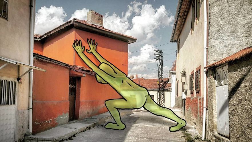 Lilliputs Series: I Draw Giants On Architectural Photos