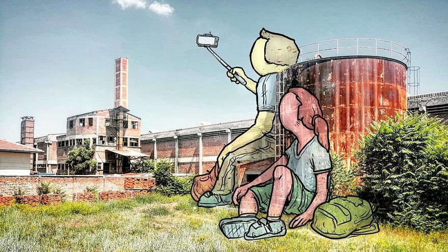 Lilliputs Series: I Draw Giants On Architectural Photos