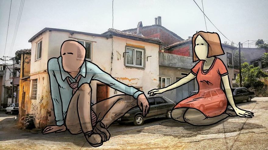 Lilliputs Series: I Draw Giants On Architectural Photos