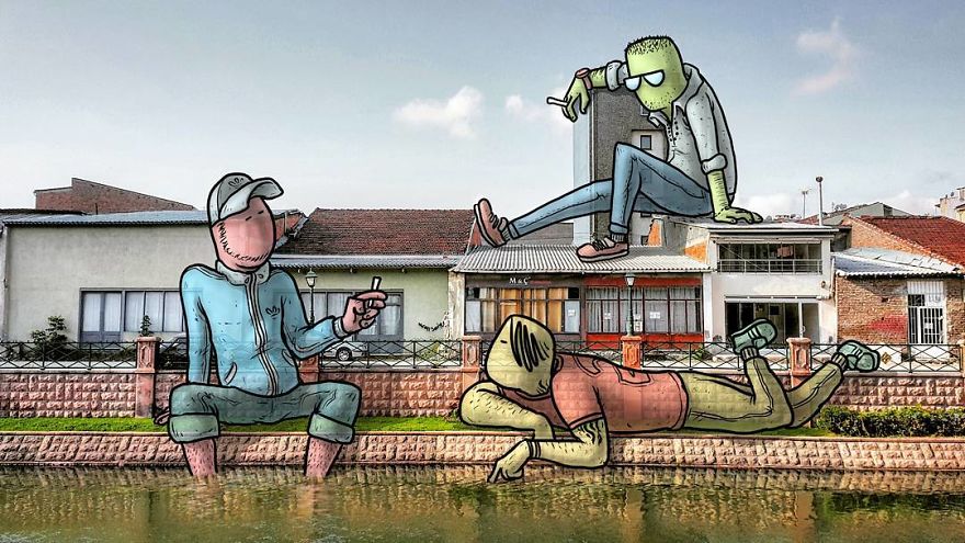 Lilliputs Series: I Draw Giants On Architectural Photos