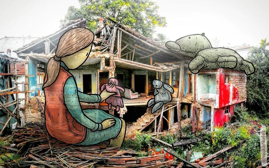 Lilliputs Series: I Draw Giants On Architectural Photos