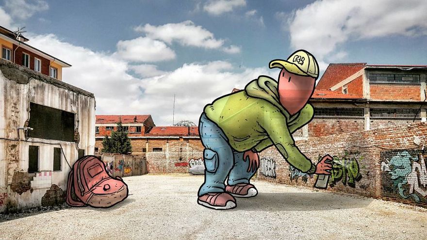 Lilliputs Series: I Draw Giants On Architectural Photos