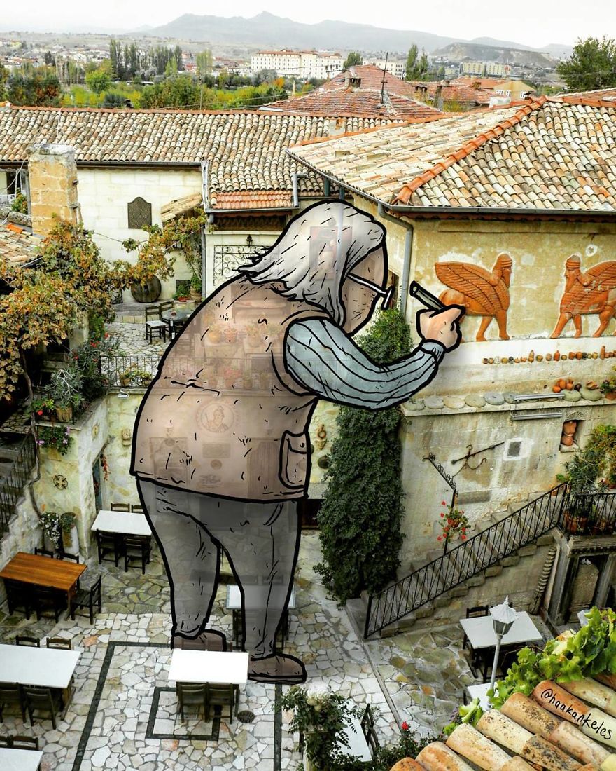 Lilliputs Series: I Draw Giants On Architectural Photos