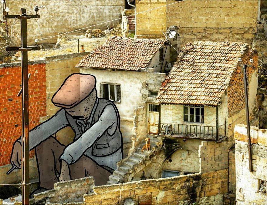 Lilliputs Series: I Draw Giants On Architectural Photos