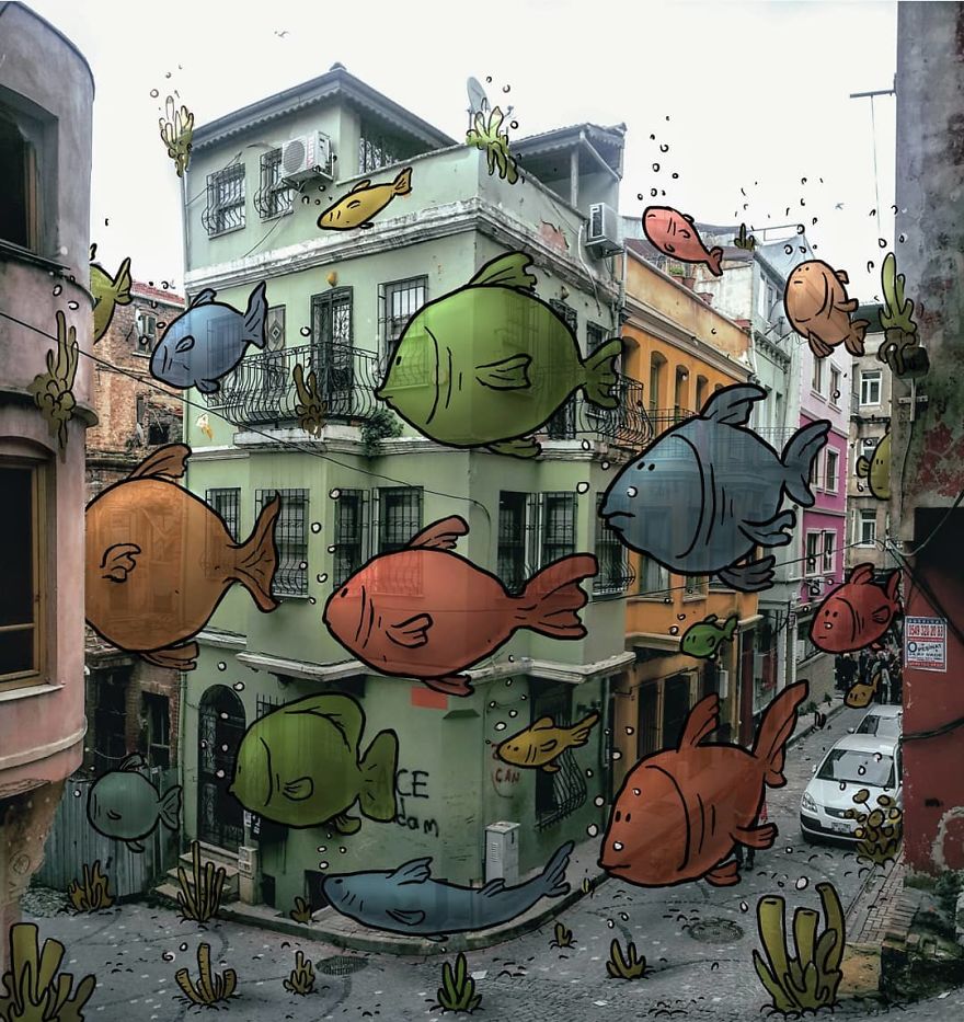 Lilliputs Series: I Draw Giants On Architectural Photos