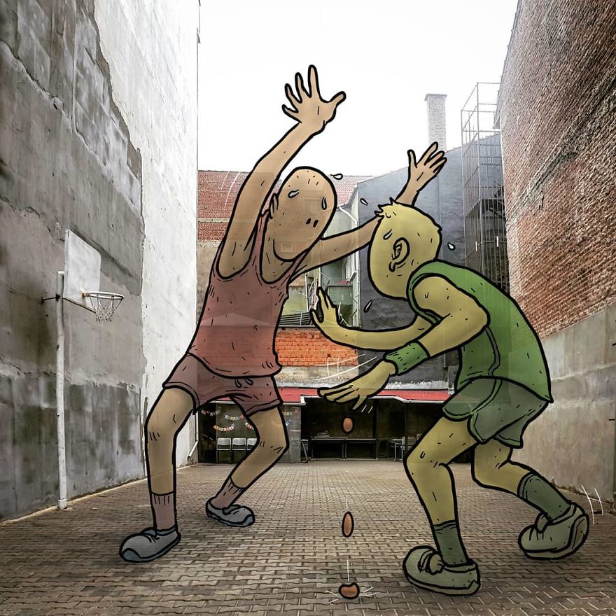 Lilliputs Series: I Draw Giants On Architectural Photos