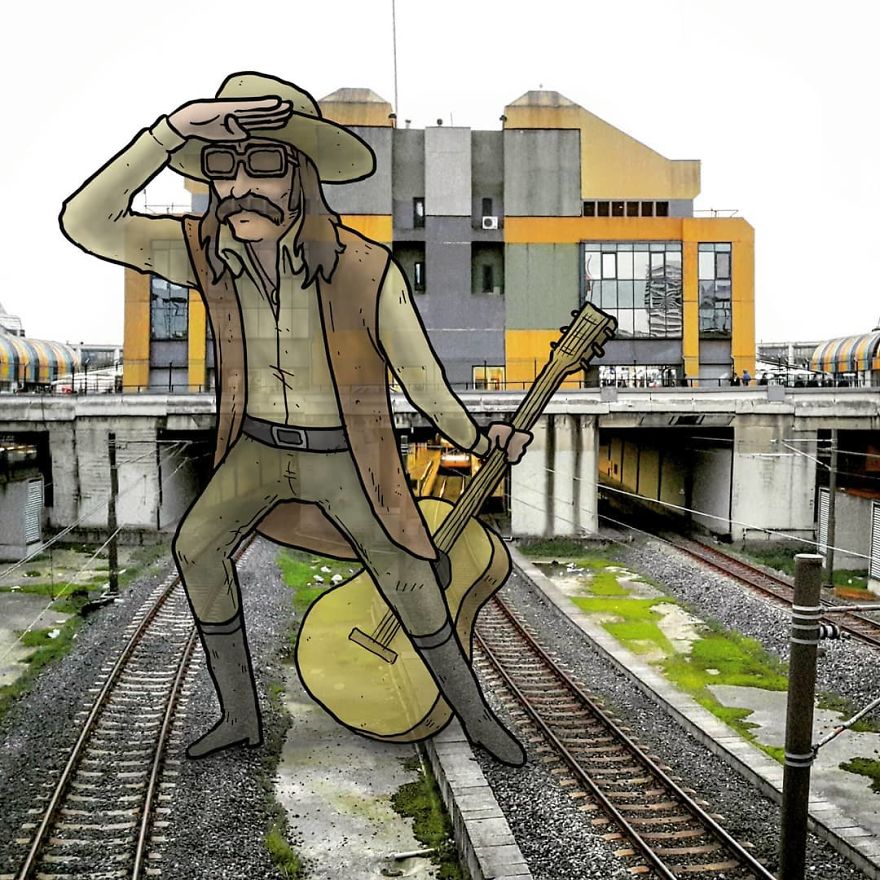 Lilliputs Series: I Draw Giants On Architectural Photos