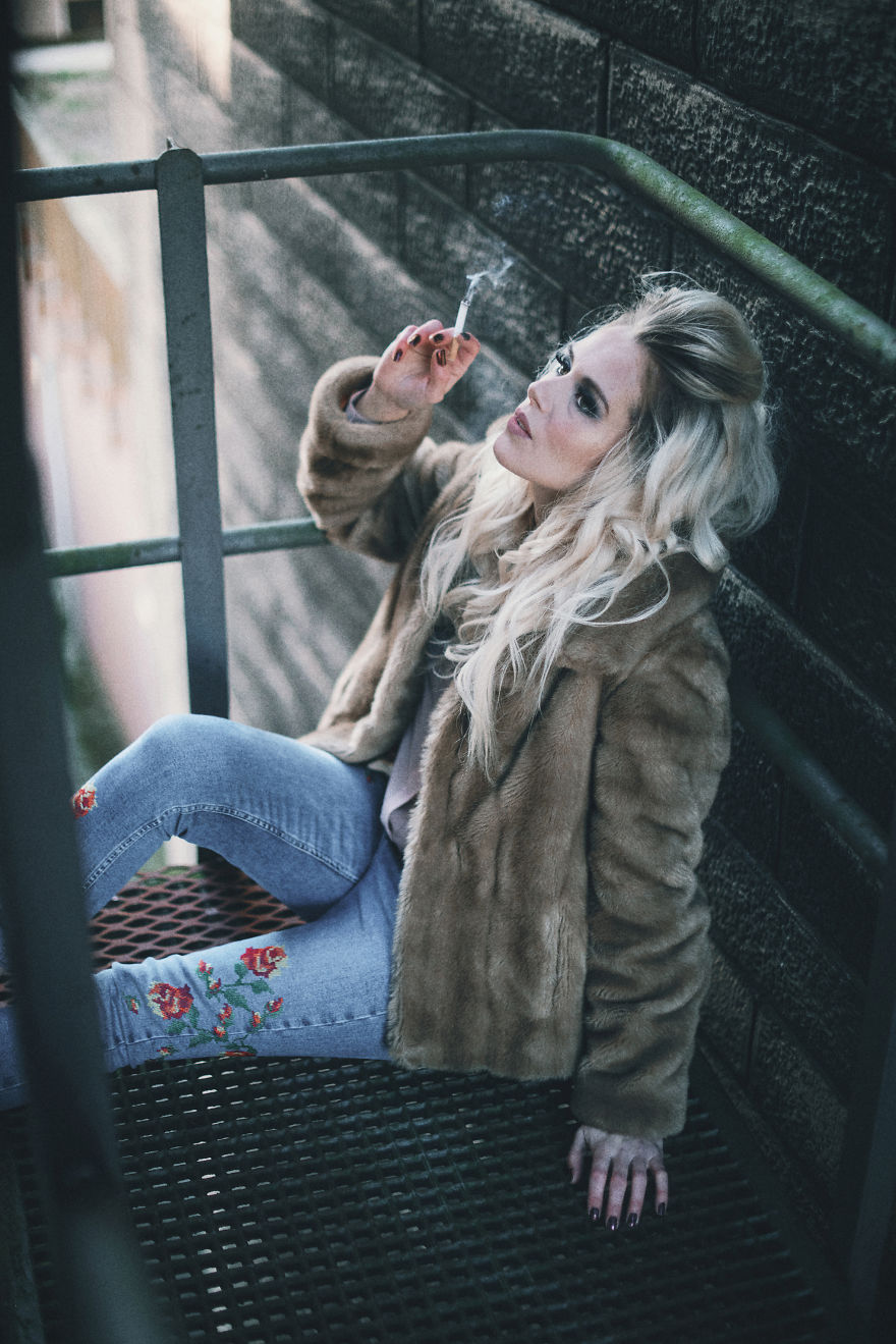 Classic Fire Escape Stairs As A Fashion Backgrount Setting