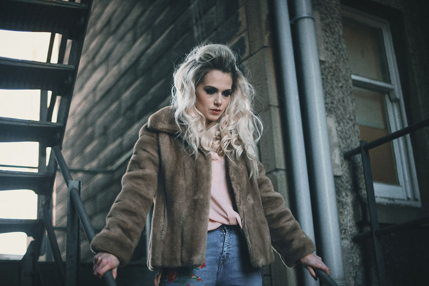 Classic Fire Escape Stairs As A Fashion Backgrount Setting