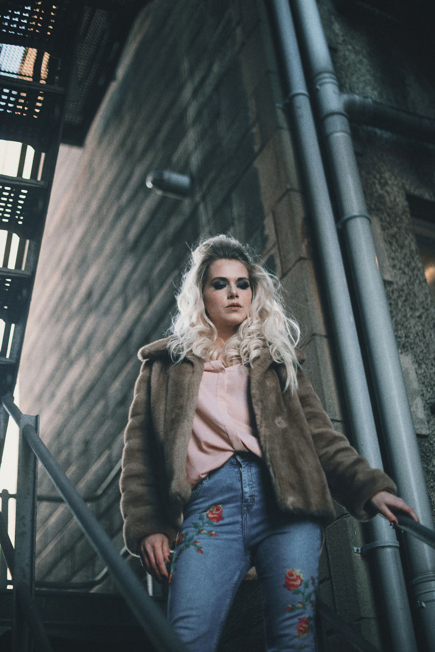 Classic Fire Escape Stairs As A Fashion Backgrount Setting