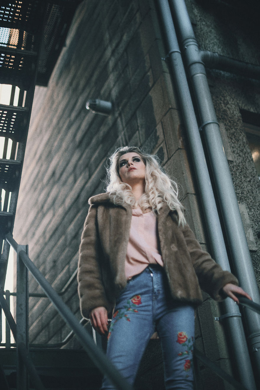 Classic Fire Escape Stairs As A Fashion Backgrount Setting