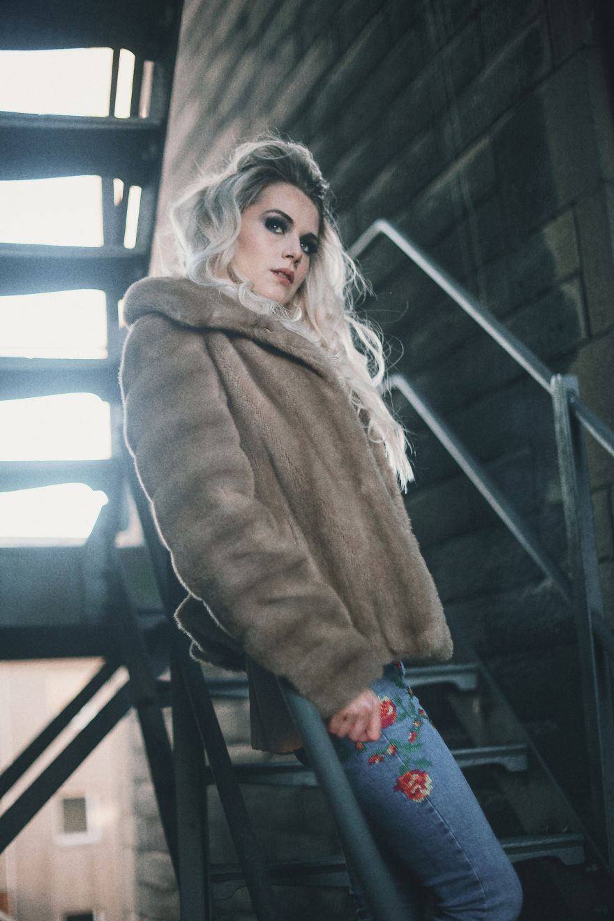 Classic Fire Escape Stairs As A Fashion Backgrount Setting