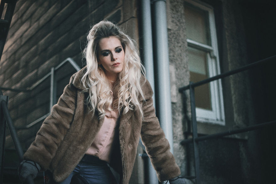 Classic Fire Escape Stairs As A Fashion Backgrount Setting