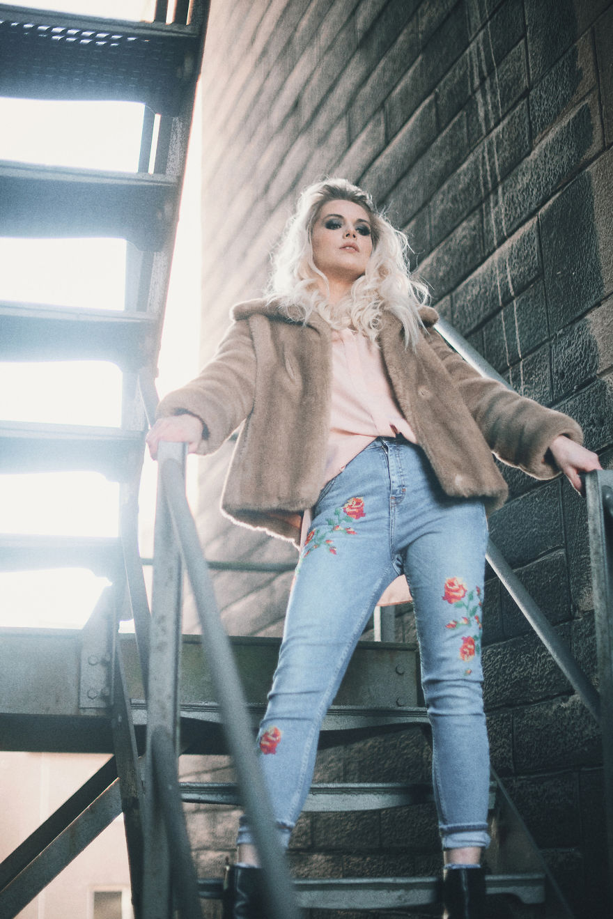 Classic Fire Escape Stairs As A Fashion Backgrount Setting