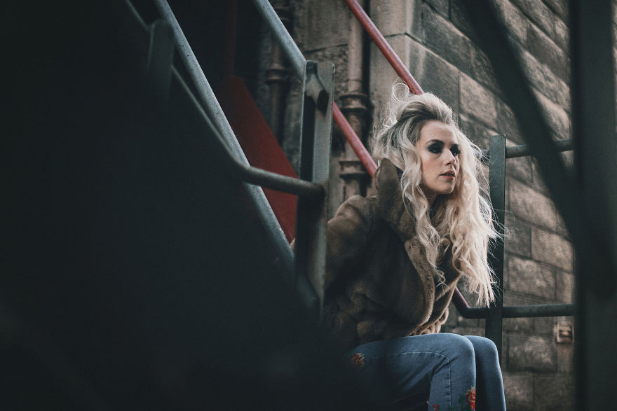 Classic Fire Escape Stairs As A Fashion Backgrount Setting