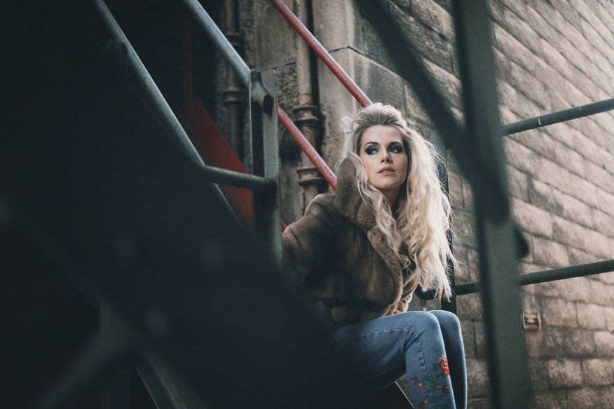 Classic Fire Escape Stairs As A Fashion Backgrount Setting