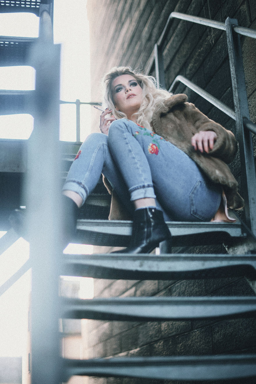 Classic Fire Escape Stairs As A Fashion Backgrount Setting