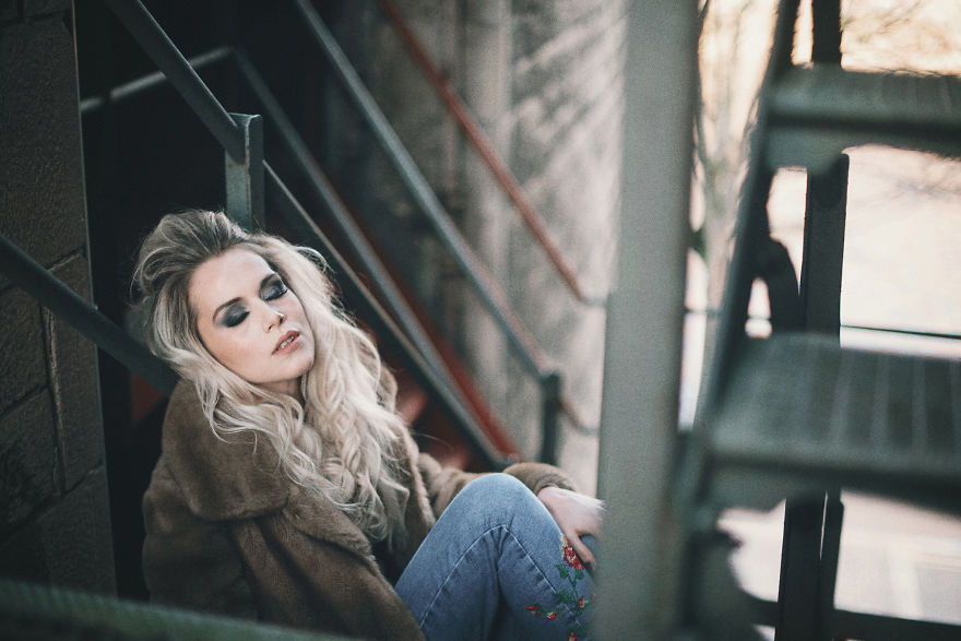 Classic Fire Escape Stairs As A Fashion Backgrount Setting