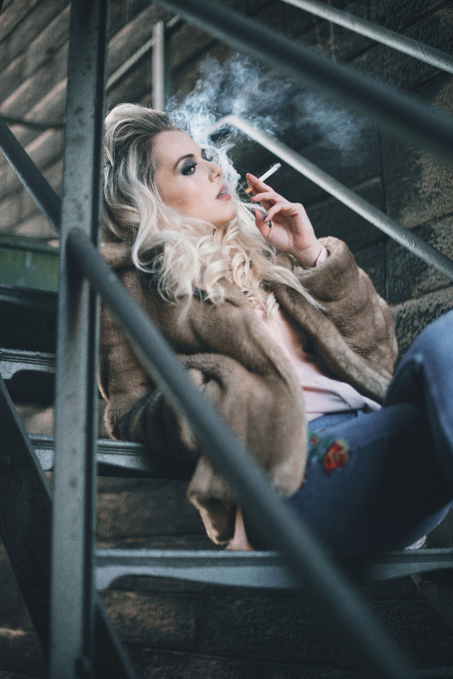 Classic Fire Escape Stairs As A Fashion Backgrount Setting