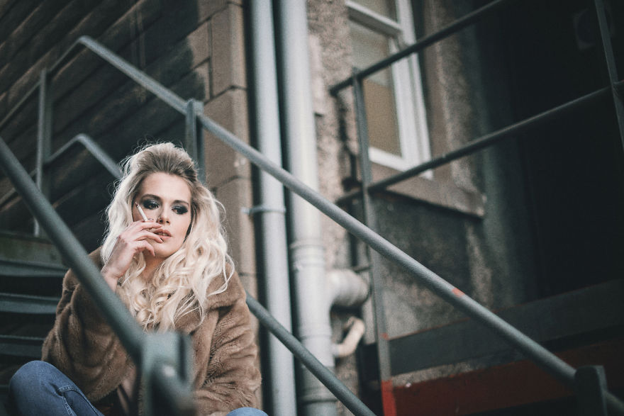 Classic Fire Escape Stairs As A Fashion Backgrount Setting