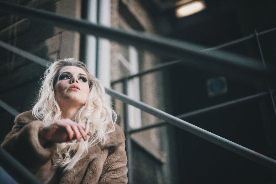 Classic Fire Escape Stairs As A Fashion Backgrount Setting