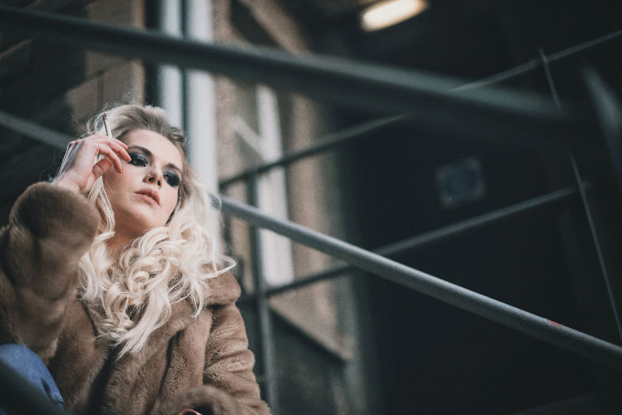 Classic Fire Escape Stairs As A Fashion Backgrount Setting