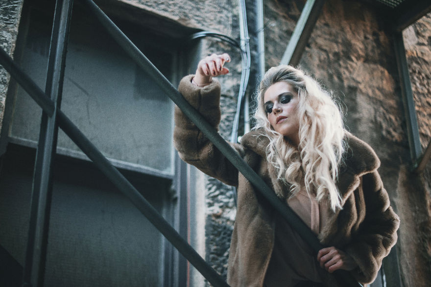 Classic Fire Escape Stairs As A Fashion Backgrount Setting