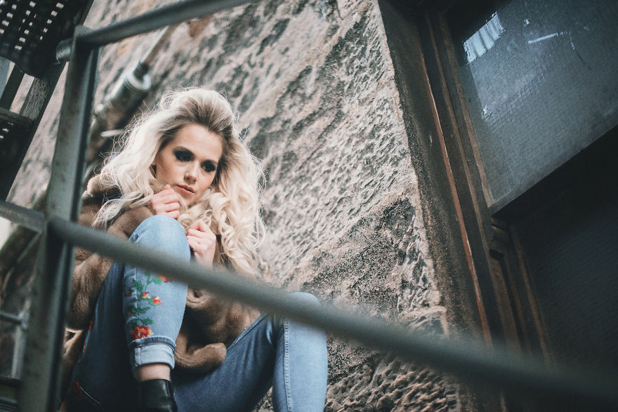 Classic Fire Escape Stairs As A Fashion Backgrount Setting