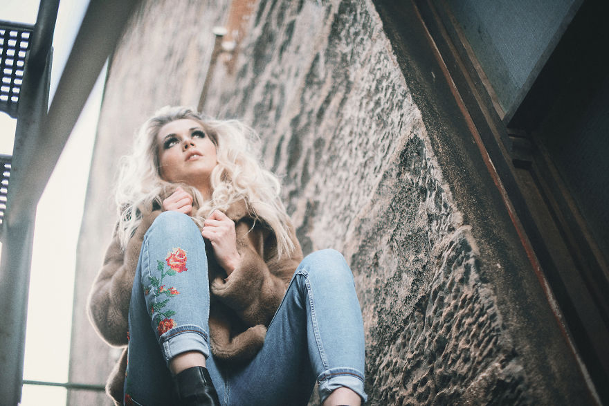 Classic Fire Escape Stairs As A Fashion Backgrount Setting