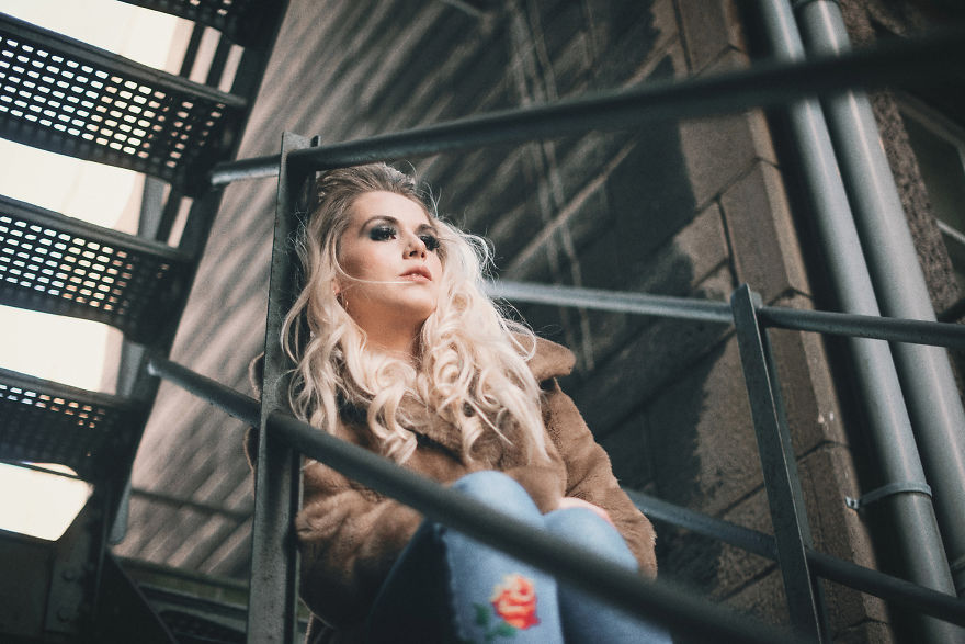 Classic Fire Escape Stairs As A Fashion Backgrount Setting