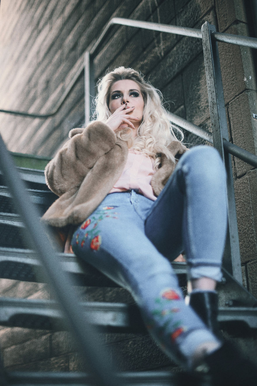 Classic Fire Escape Stairs As A Fashion Backgrount Setting