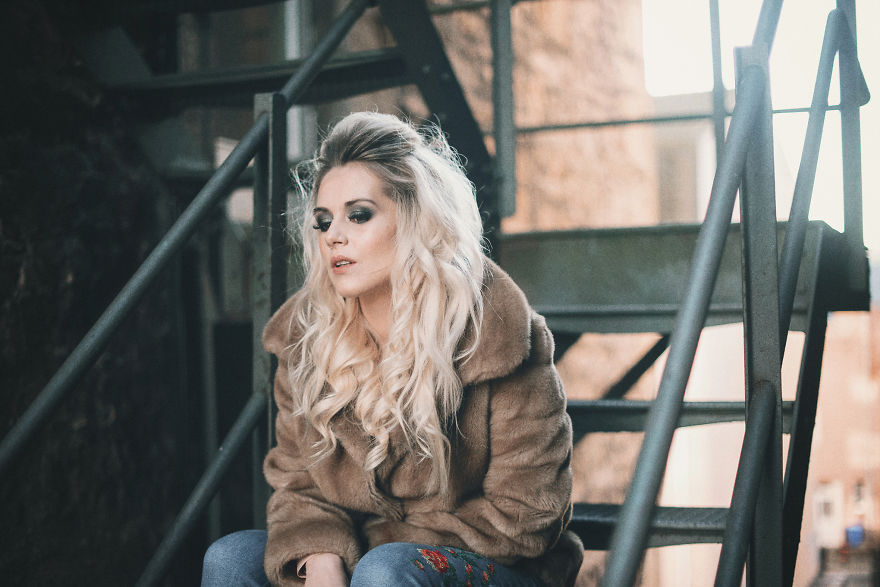 Classic Fire Escape Stairs As A Fashion Backgrount Setting