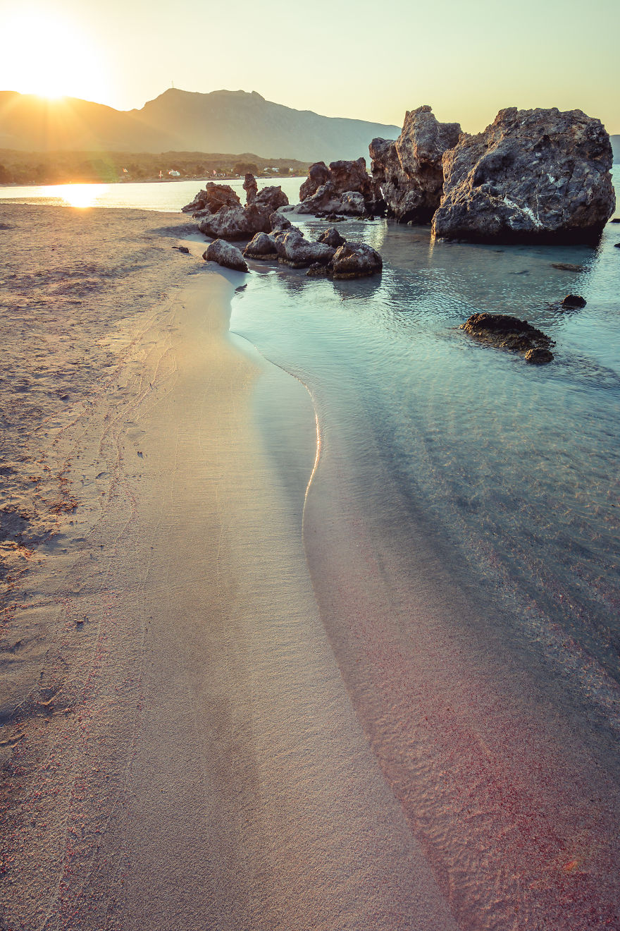 Pinkish Sand Of Elafonisi Beach, Crete Pinkish Sand Of Elafonisi Beach, Crete