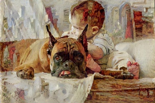 Little Baby Boy With Dog