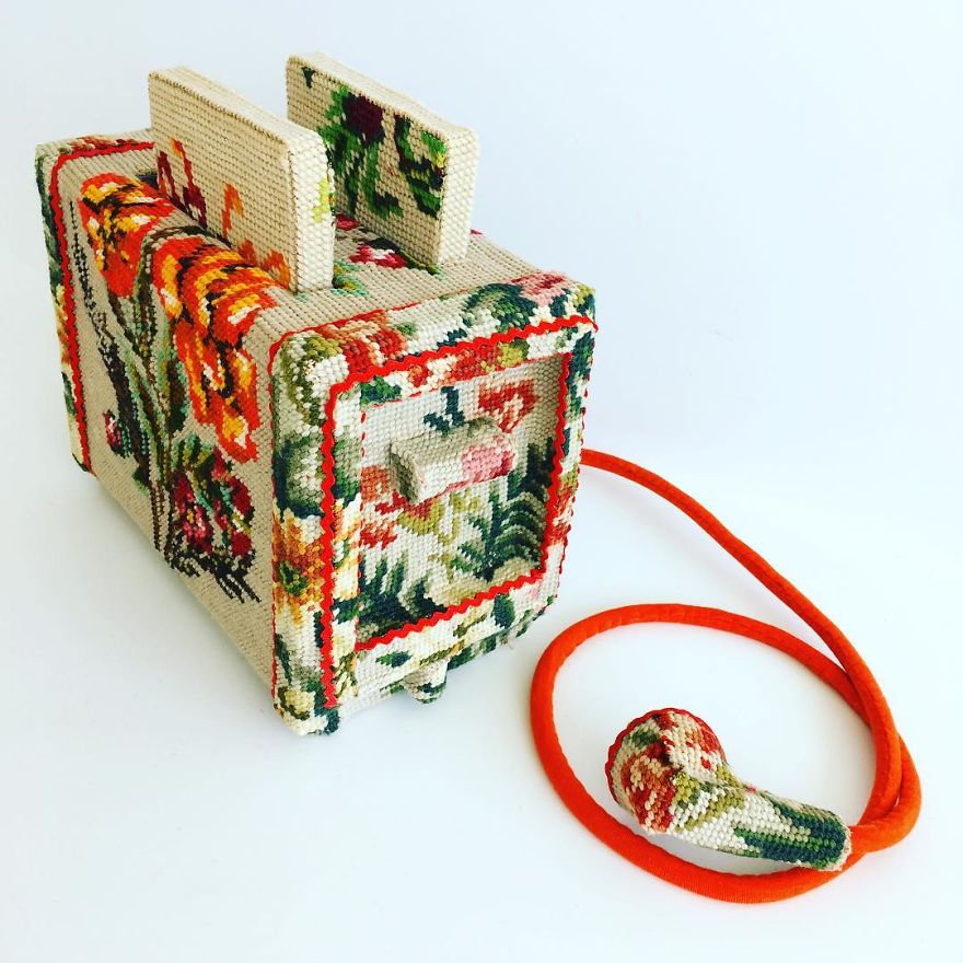 Swedish Artist Weaves Vintage Household Objects With Tapestry And The Result Is Incredible