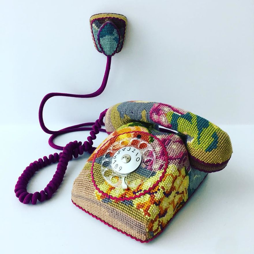 Swedish Artist Weaves Vintage Household Objects With Tapestry And The Result Is Incredible