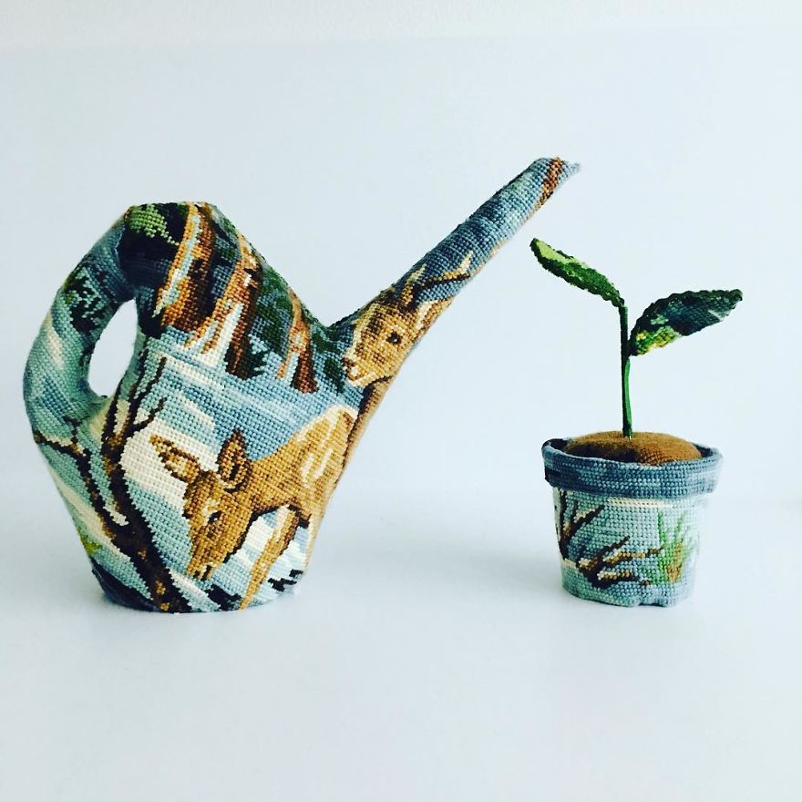 Swedish Artist Weaves Vintage Household Objects With Tapestry And The Result Is Incredible