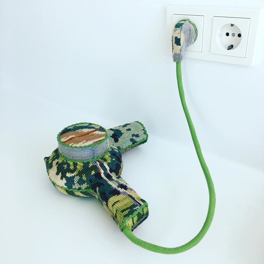 Swedish Artist Weaves Vintage Household Objects With Tapestry And The Result Is Incredible