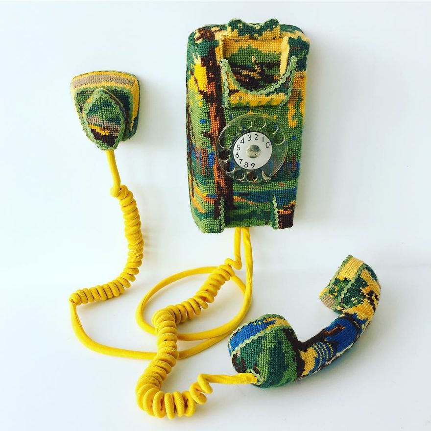 Swedish Artist Weaves Vintage Household Objects With Tapestry And The Result Is Incredible