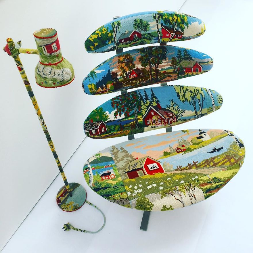 Swedish Artist Weaves Vintage Household Objects With Tapestry And The Result Is Incredible
