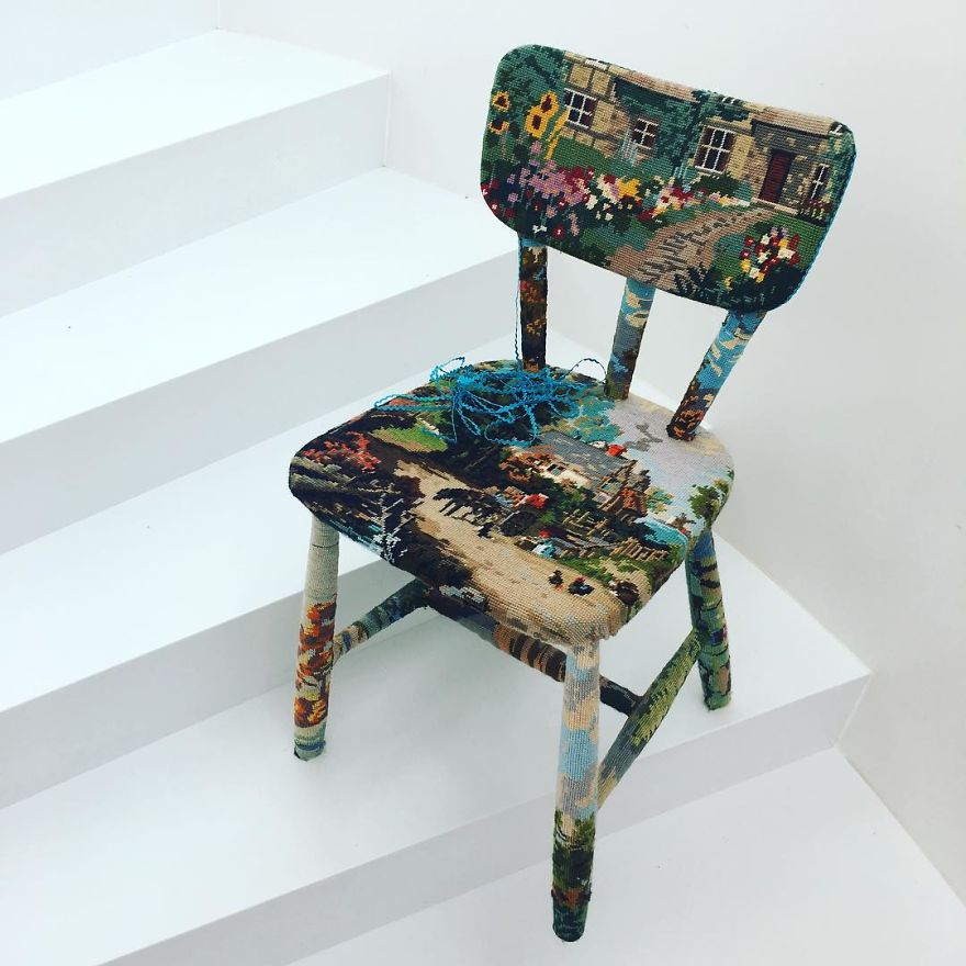 Swedish Artist Weaves Vintage Household Objects With Tapestry And The Result Is Incredible